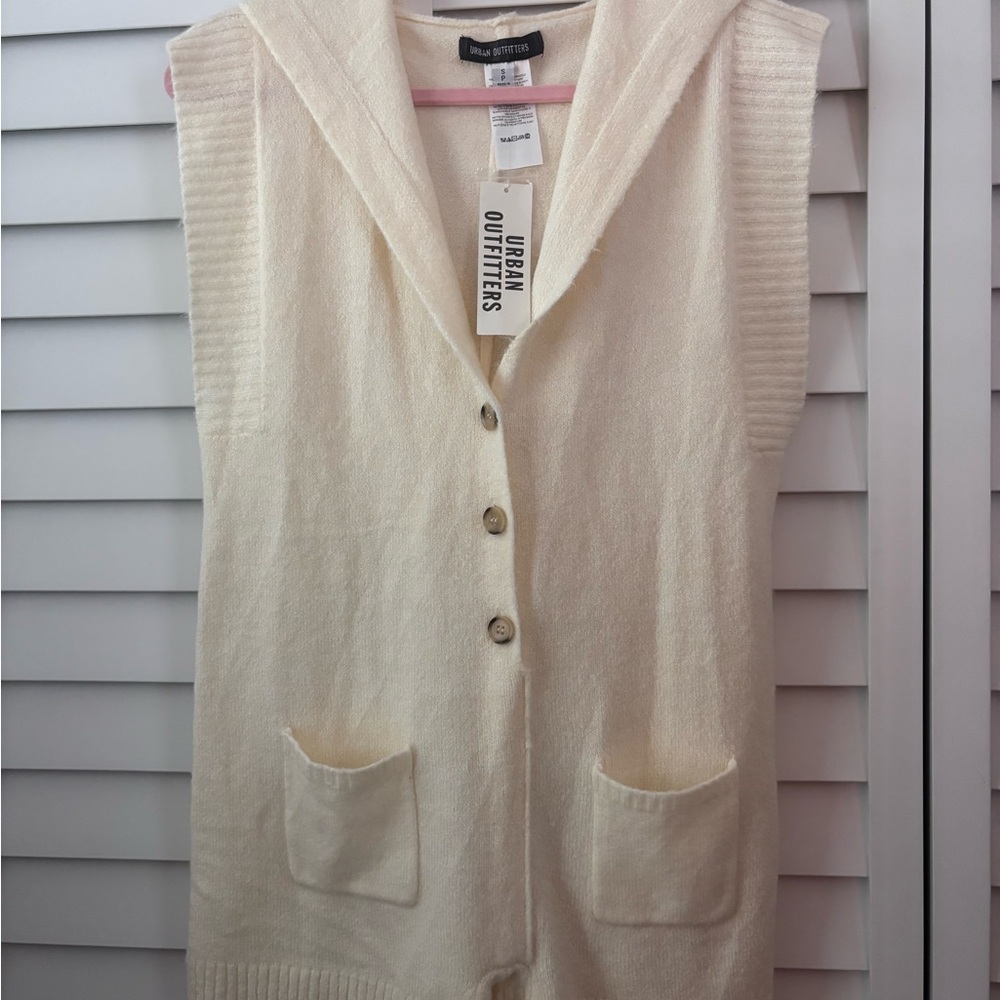 Urban Outfitters Ivory Hooded Romper